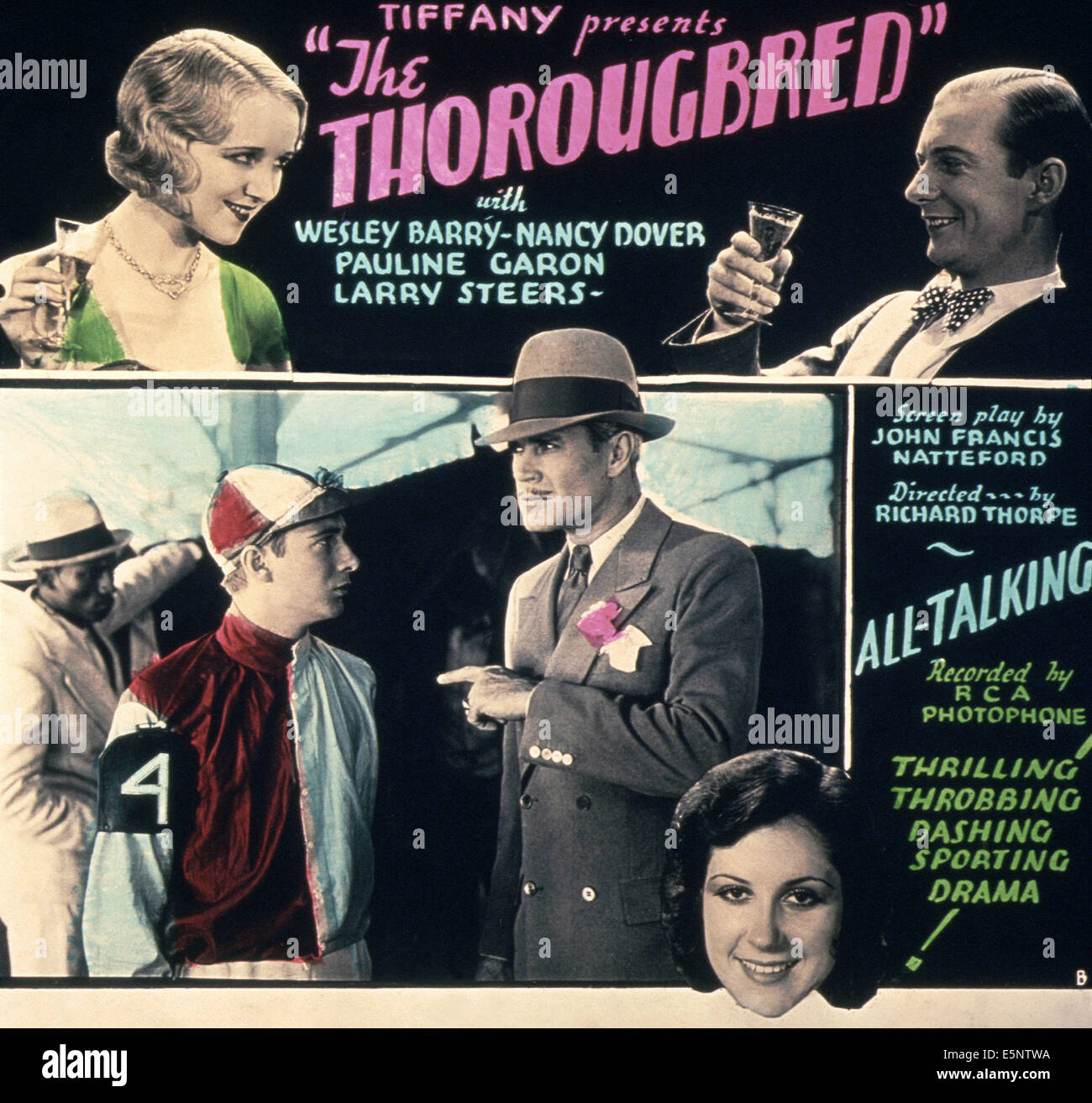 THE THOROUGHBRED, US poster, top from left: Pauline Garon, Wesley Barry, bottom from left: Wesley Barry, Larry Steers, Judith Stock Photo