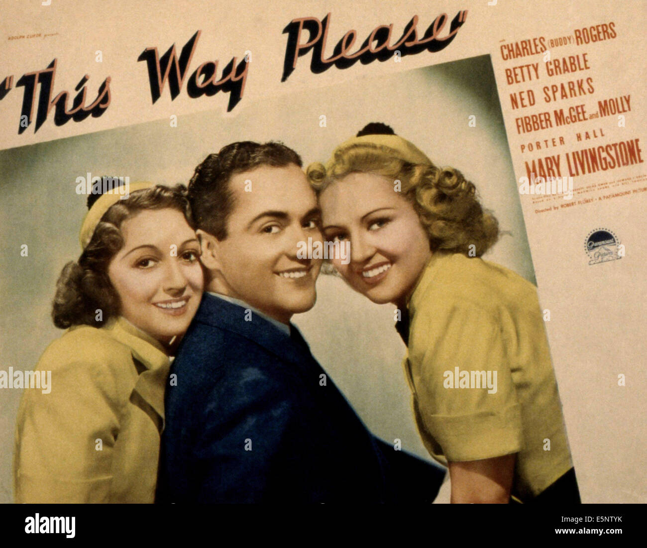 THIS WAY PLEASE, Mary Livingstone, Charles 'Buddy' Rogers, Betty Grable, 1937 Stock Photo