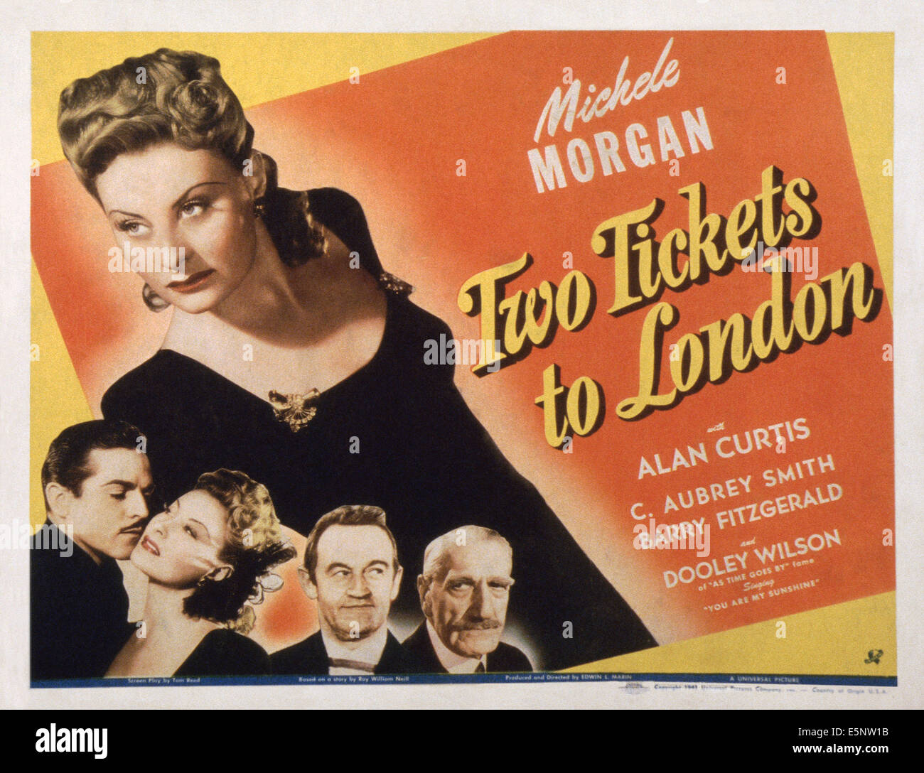TWO TICKETS TO LONDON, US poster art, from left: Alan Curtis, Michele ...