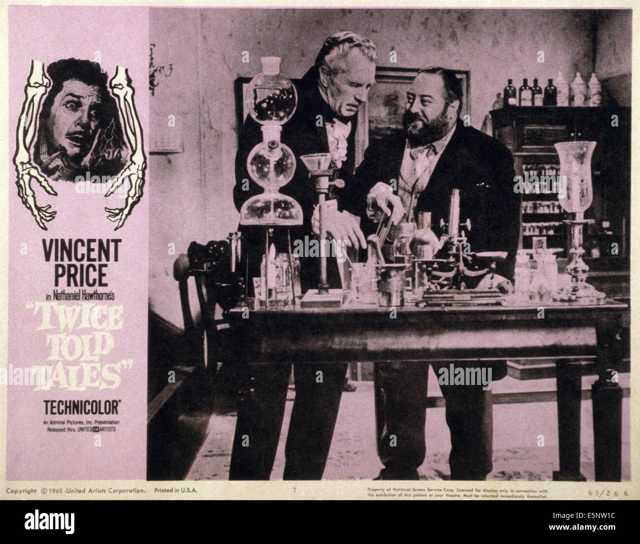 TWICE TOLD TALES, (aka TWICE-TOLD TALES), US lobbycard, Vincent Price (left), center from left: Vincent Price, Sebastian Cabot, Stock Photo