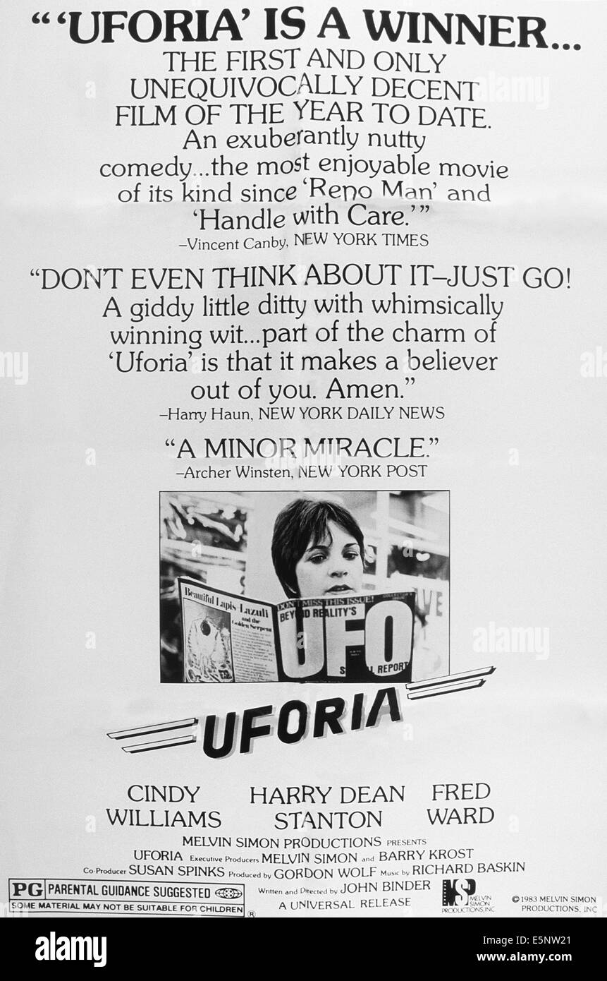 UFORIA, US poster art, Cindy Williams, 1985. ©Universal/courtesy Everett Collection Stock Photo