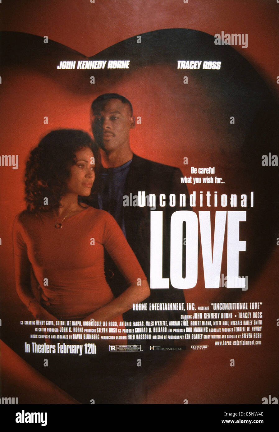 UNCONDITIONAL LOVE, US poster art, from left: Tracey Ross, John Kennedy Horne, 1999. ©Horne Entertainment Inc./courtesy Everett Stock Photo