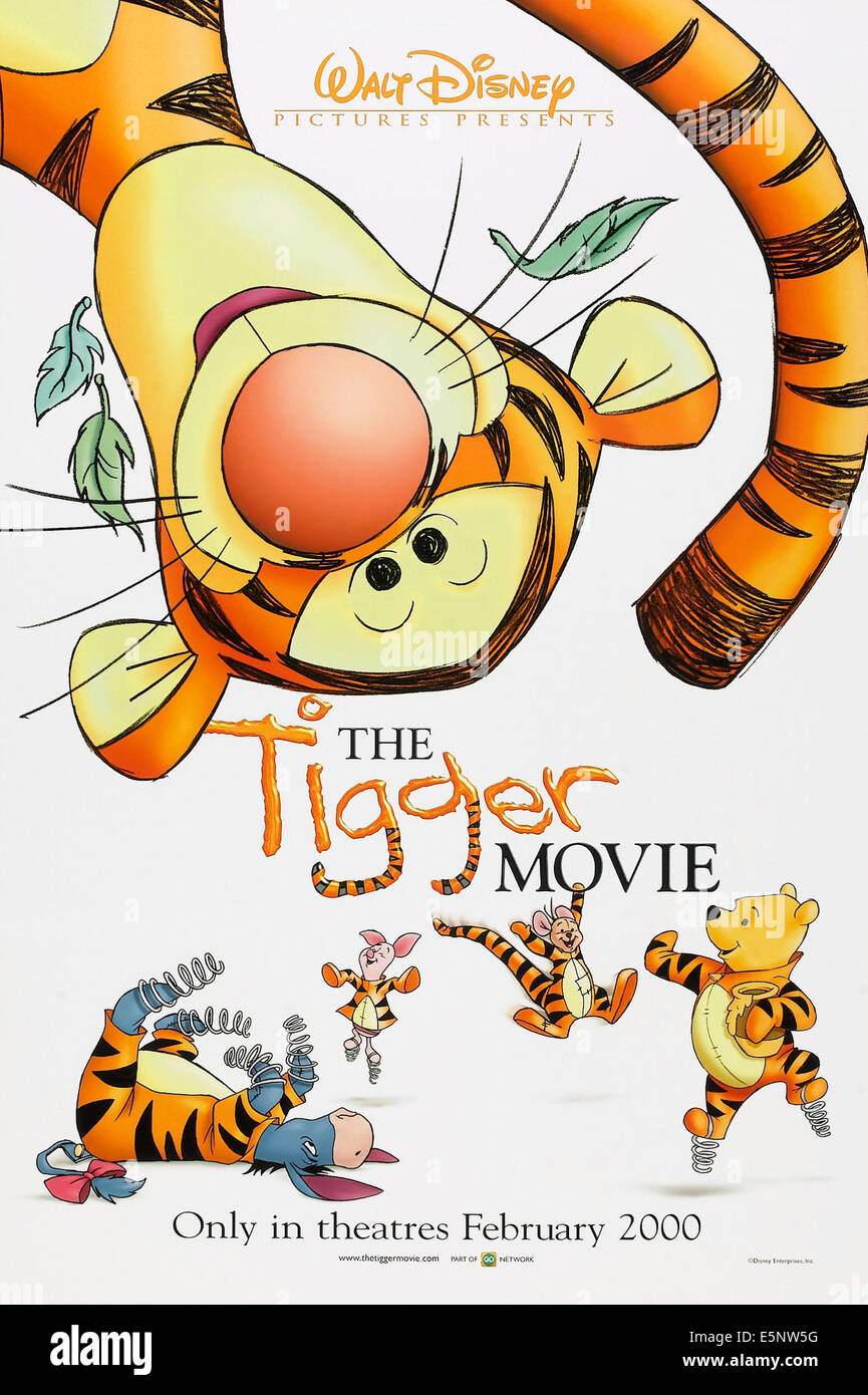 THE TIGGER MOVIE, US advance poster, Tigger (top), bottom from left: Eeyore, Piglet, Roo, Winnie the Pooh, 2000, © Walt Stock Photo