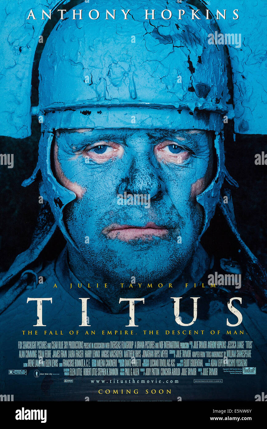 TITUS, US advance poster art, Anthony Hopkins, 1999. Fox Searchlight/courtesy Everett Collection Stock Photo