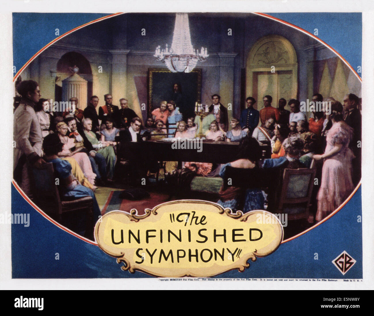 UNFINISHED SYMPHONY, US lobbycard, Hans Jaray (at piano, as Franz Schubert), 1934. TM & Copyright ©20th Century-Fox Film Corp. Stock Photo