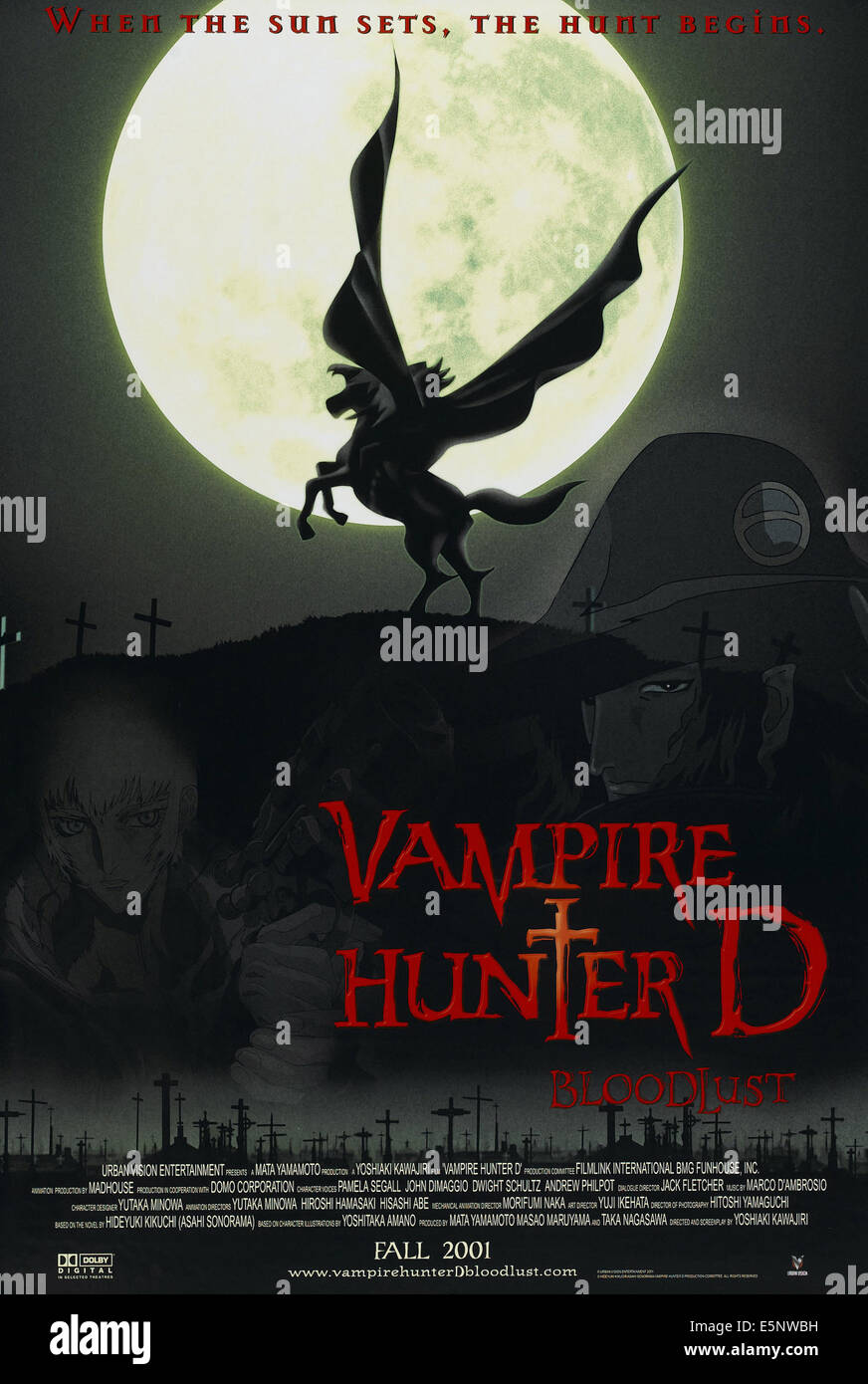 VAMPIRE HUNTER D: BLOODLUST, US advance poster art, 2000. ©Urban Vision Entertainment/courtesy Everett Collection Stock Photo