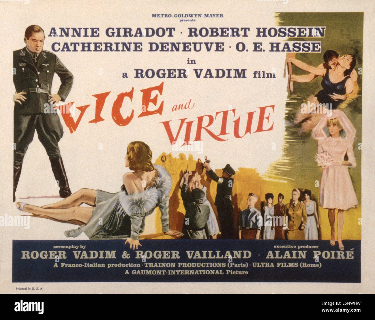 VICE AND VIRTUE, (aka LE VICE ET LA VERTU), US lobbycard, 1963 Stock Photo