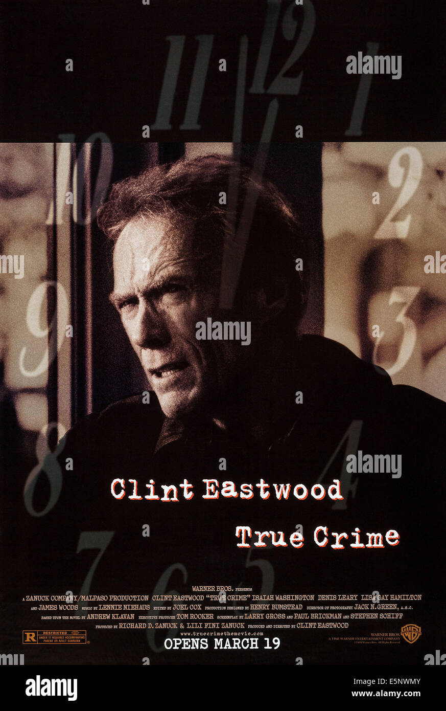 TRUE CRIME, US advance poster art, Clint Eastwood, 1999. ©Warner Brothers/courtesy Everett Collection Stock Photo