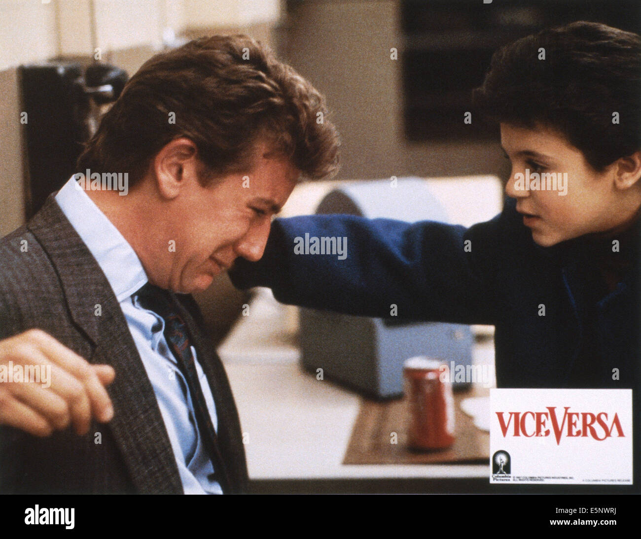 VICE VERSA, US lobbycard, from left: Judge Reinhold, Fred Savage, 1988