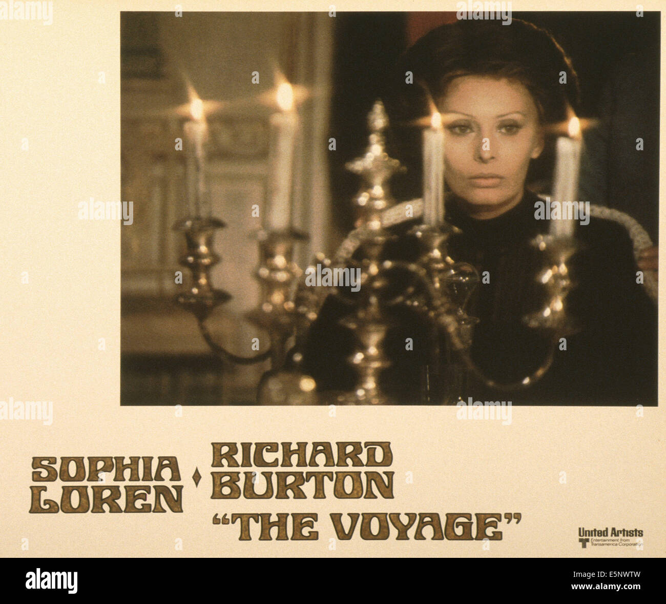 THE VOYAGE, (aka IL VIAGGIO), US lobbycard, Sophia Loren, 1974 Stock Photo