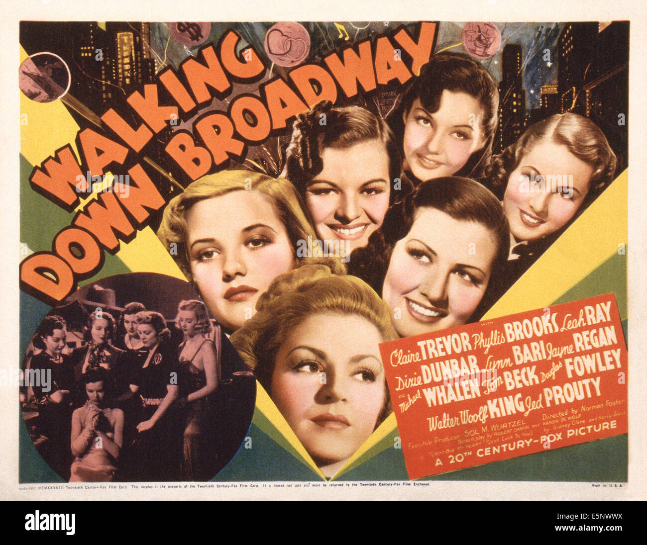 WALKING DOWN BROADWAY, US lobbycard, front row, from left: Claire ...