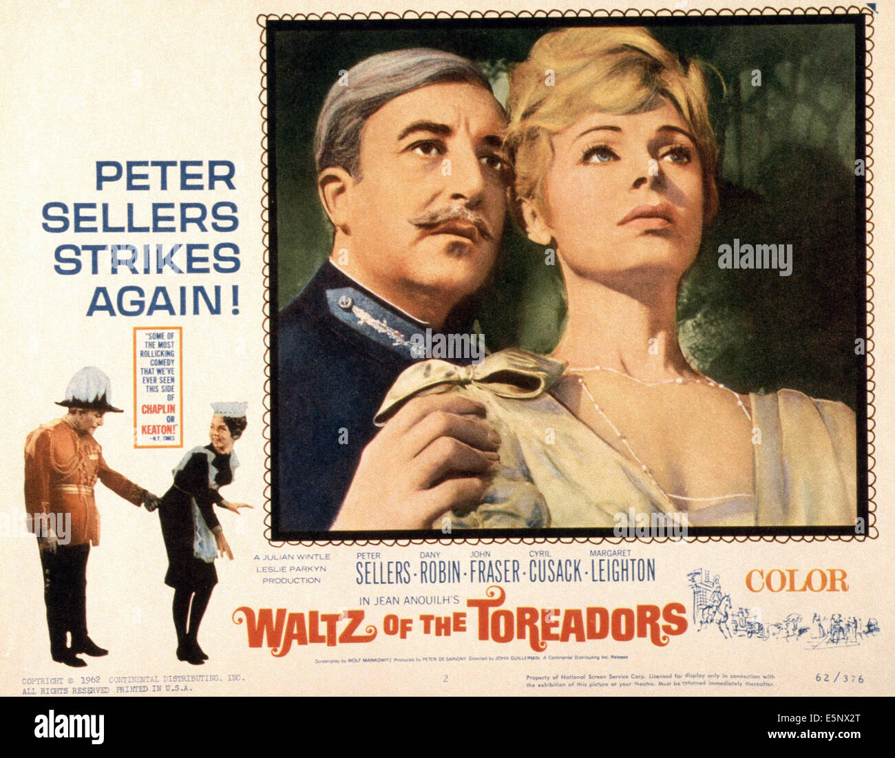 WALTZ OF THE TOREADORS, US poster, from left: Peter Sellers, Dany Robin, Peter Sellers, Danny Robin, 1962 Stock Photo