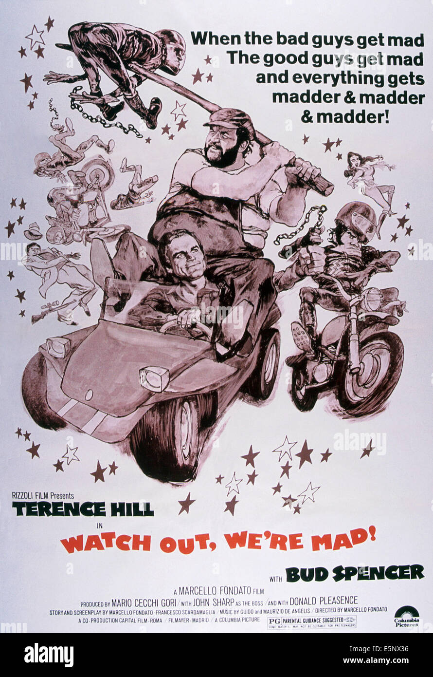 WATCH OUT, WE'RE MAD, (aka ...ALTRIMENTI CI ARRABBIAMO!), US poster, in car  from front Terence Hill, Bud Spencer, 1974 Stock Photo - Alamy