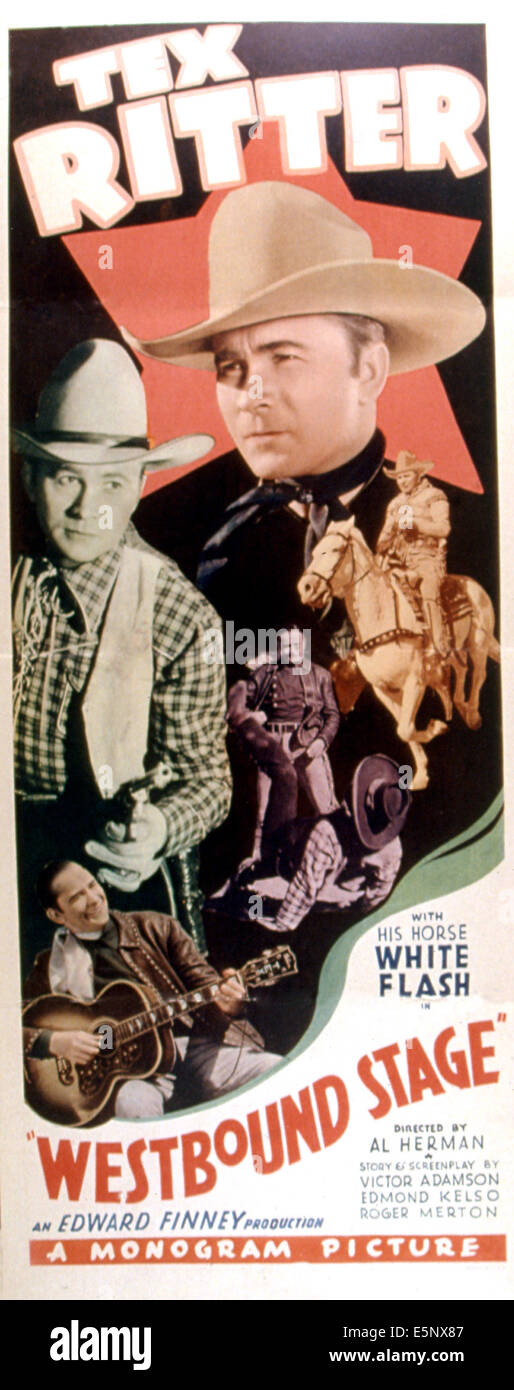 WESTBOUND STAGE, Tex Ritter, 1939 Stock Photo - Alamy