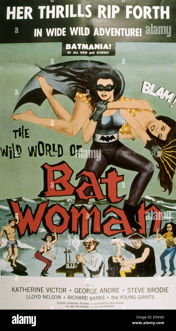 THE WILD WORLD OF BATWOMAN, US poster, Katherine Victor (masked), 1966 Stock Photo