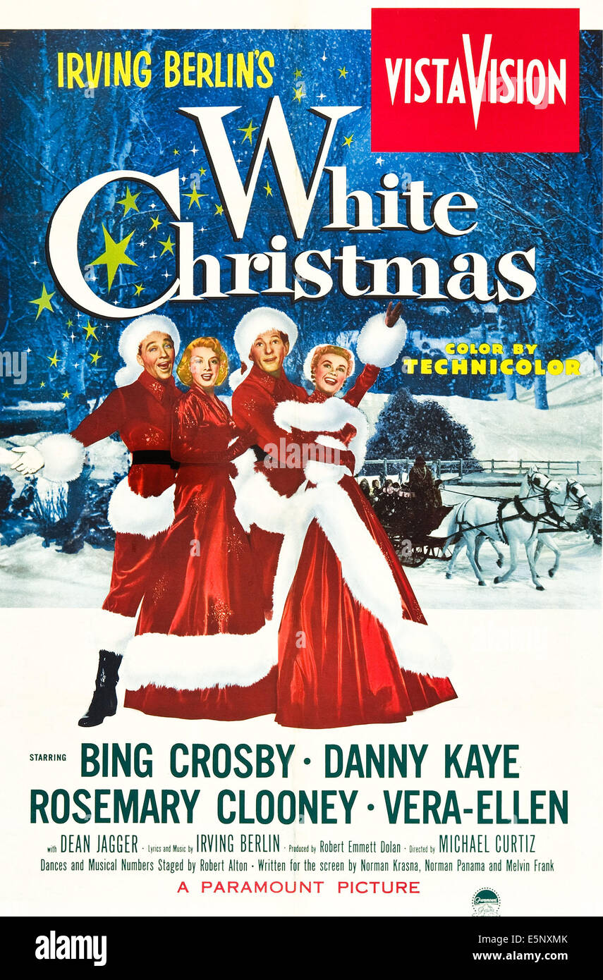 WHITE CHRISTMAS, Bing Crosby, Rosemary Clooney, Danny Kaye, Vera-Ellen, 1954 Stock Photo