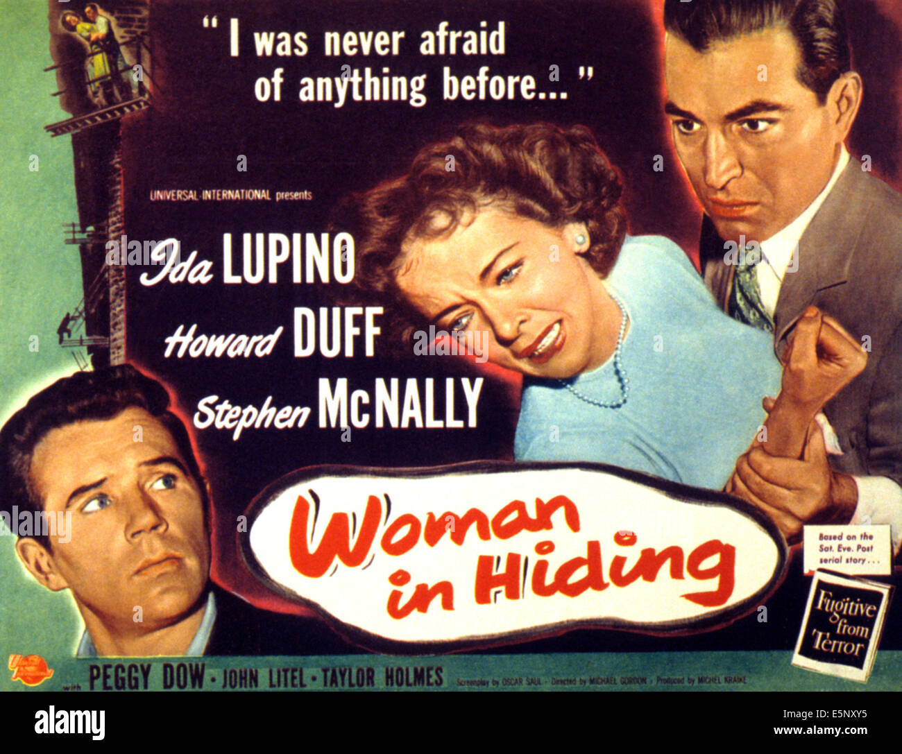 WOMAN IN HIDING, Howard Duff, Ida Lupino, Stephen McNally, 1950 Stock Photo