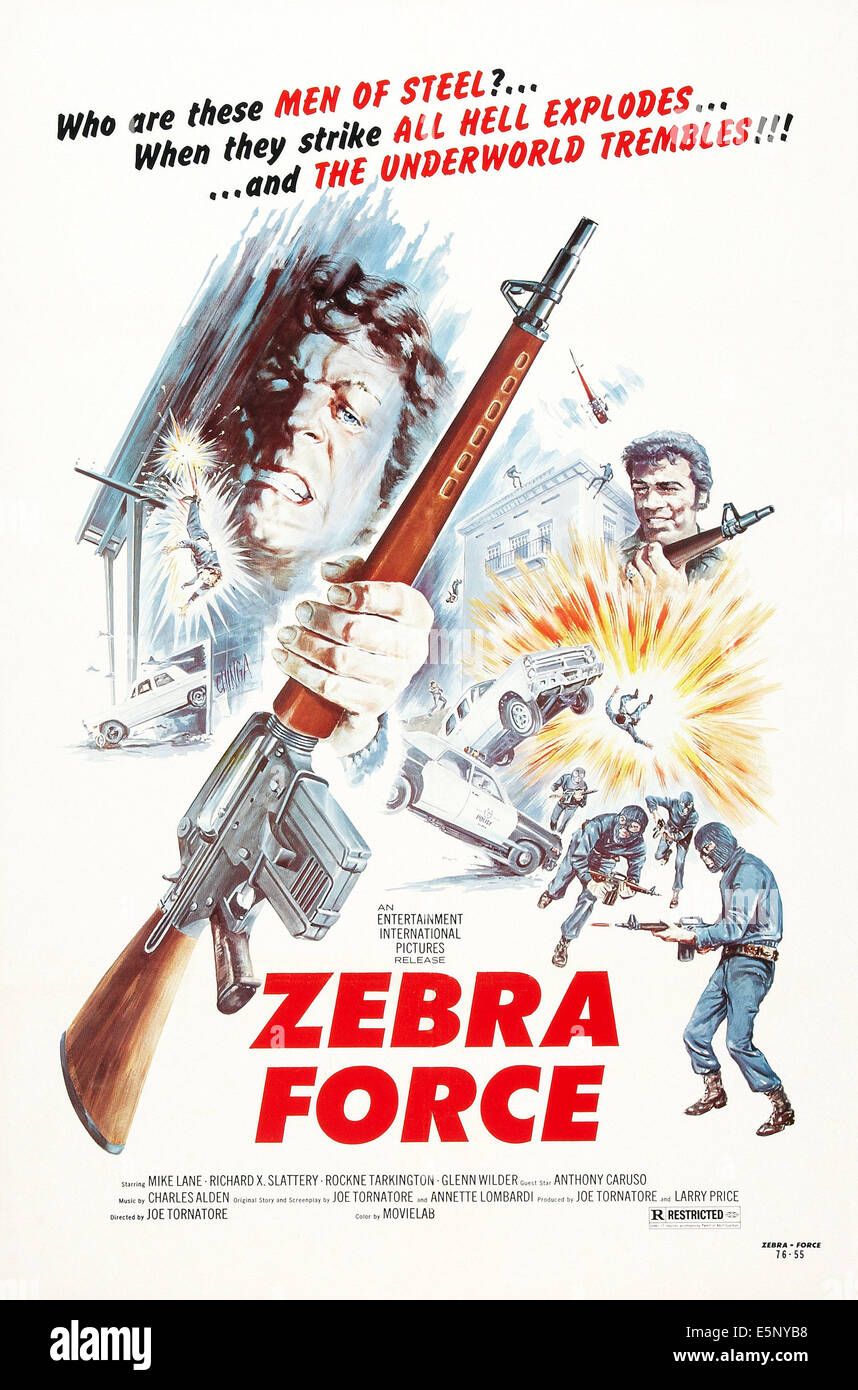 ZEBRA FORCE, US poster art, 1976 Stock Photo