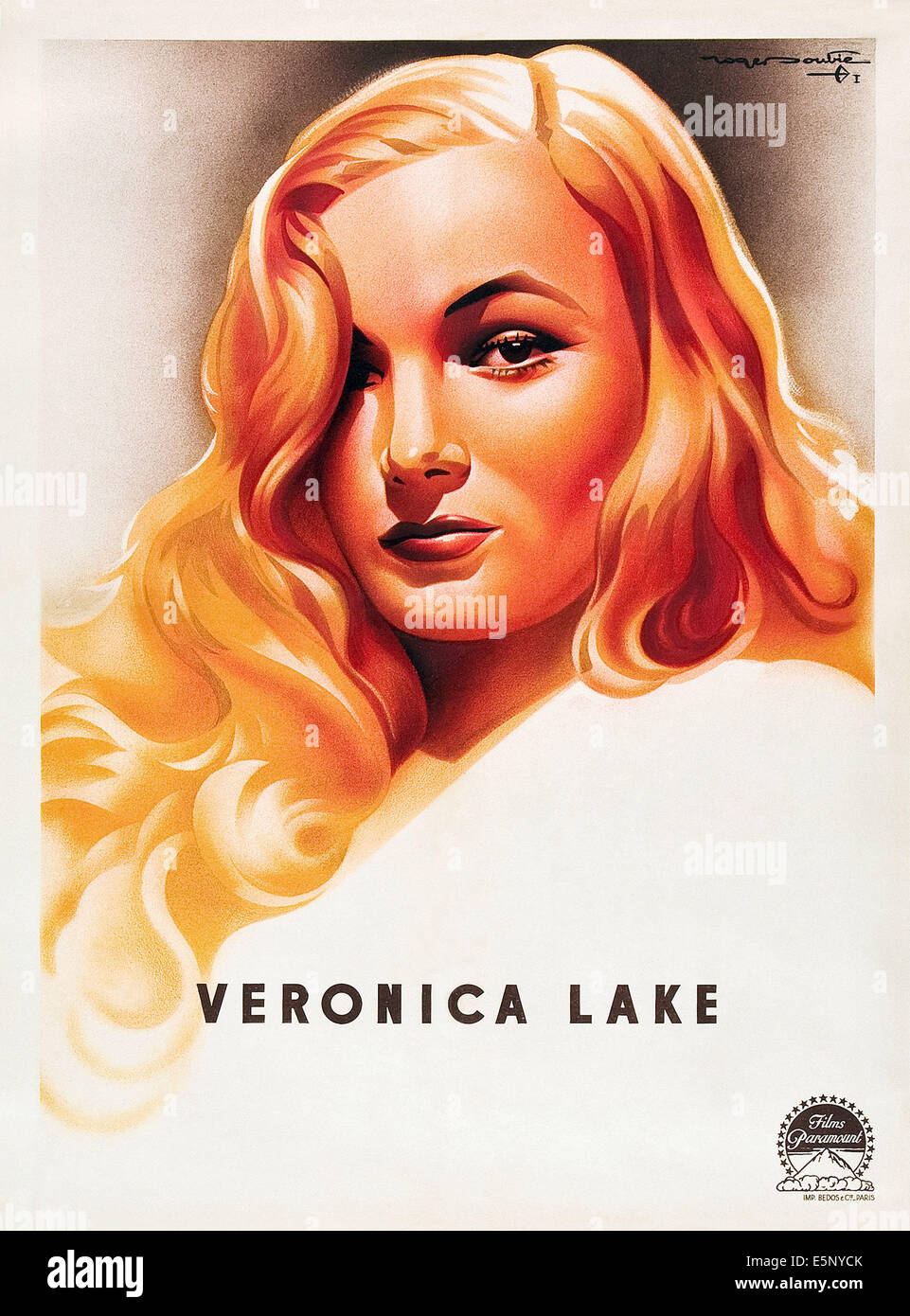 Veronica Lake on personality poster, 1944. Stock Photo