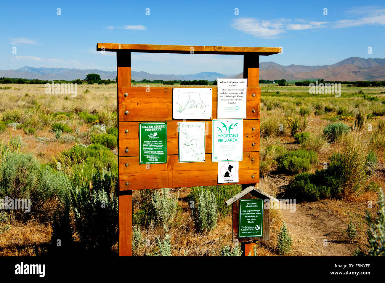Signs for the Sturn section of Silver Creek on the Nature Conservancy