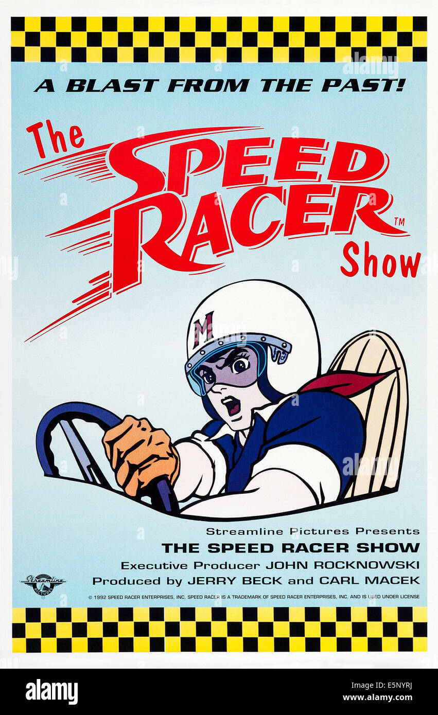 SPEED RACER, (aka THE SPEED RACER SHOW), Speed Racer on 1992 poster art promoting return of show on MTV), 1967-68. Stock Photo