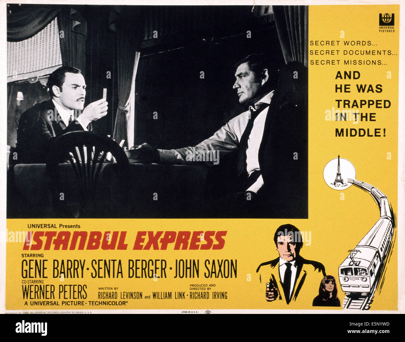 ISTANBUL EXPRESS, top from left: John Saxon, Gene Barry, bottom from left: Gene Barry, Senta Berger, 1968 Stock Photo
