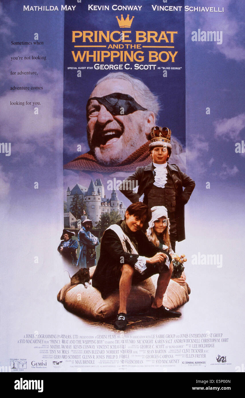 PRINCE BRAT AND THE WHIPPING BOY, (aka THE WHIPPING BOY), US poster, front from left: Truan Munro, Karen Salt, Nic Knight Stock Photo