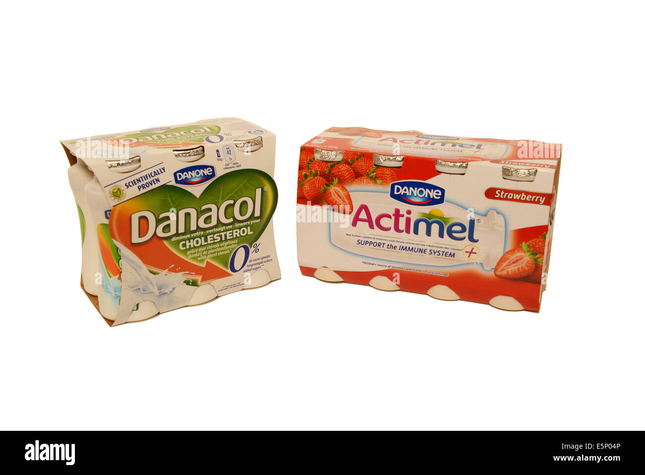 Danone Danacol and Actimel yogurts Stock Photo Alamy