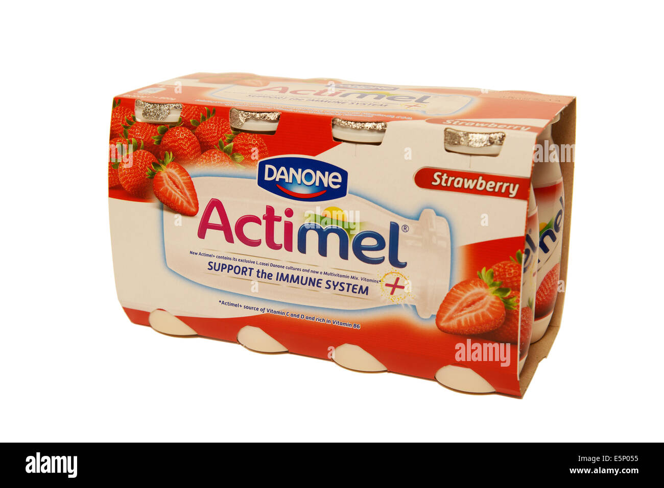 Riga Latvia - Feruary 5, 2018: Actimel is a `probiotic` Yogurt