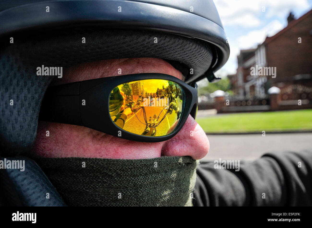 Belfast, Northern Ireland. 3rd Aug, 2014. A group of motorcycles, and a