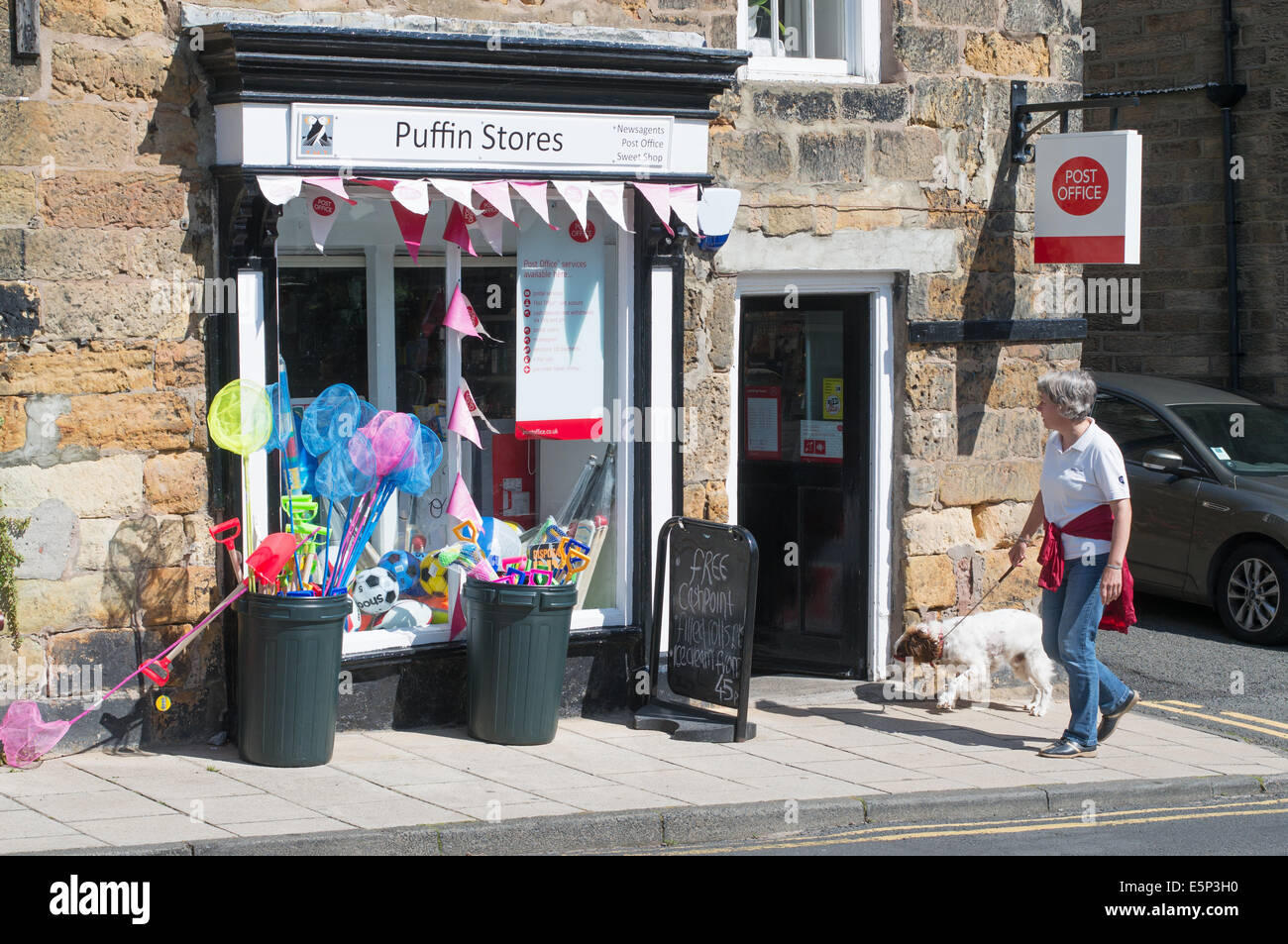 Village shop, Puffin Stores and Post Office, Alnmouth, Northumberland, north east England, UK Stock Photo