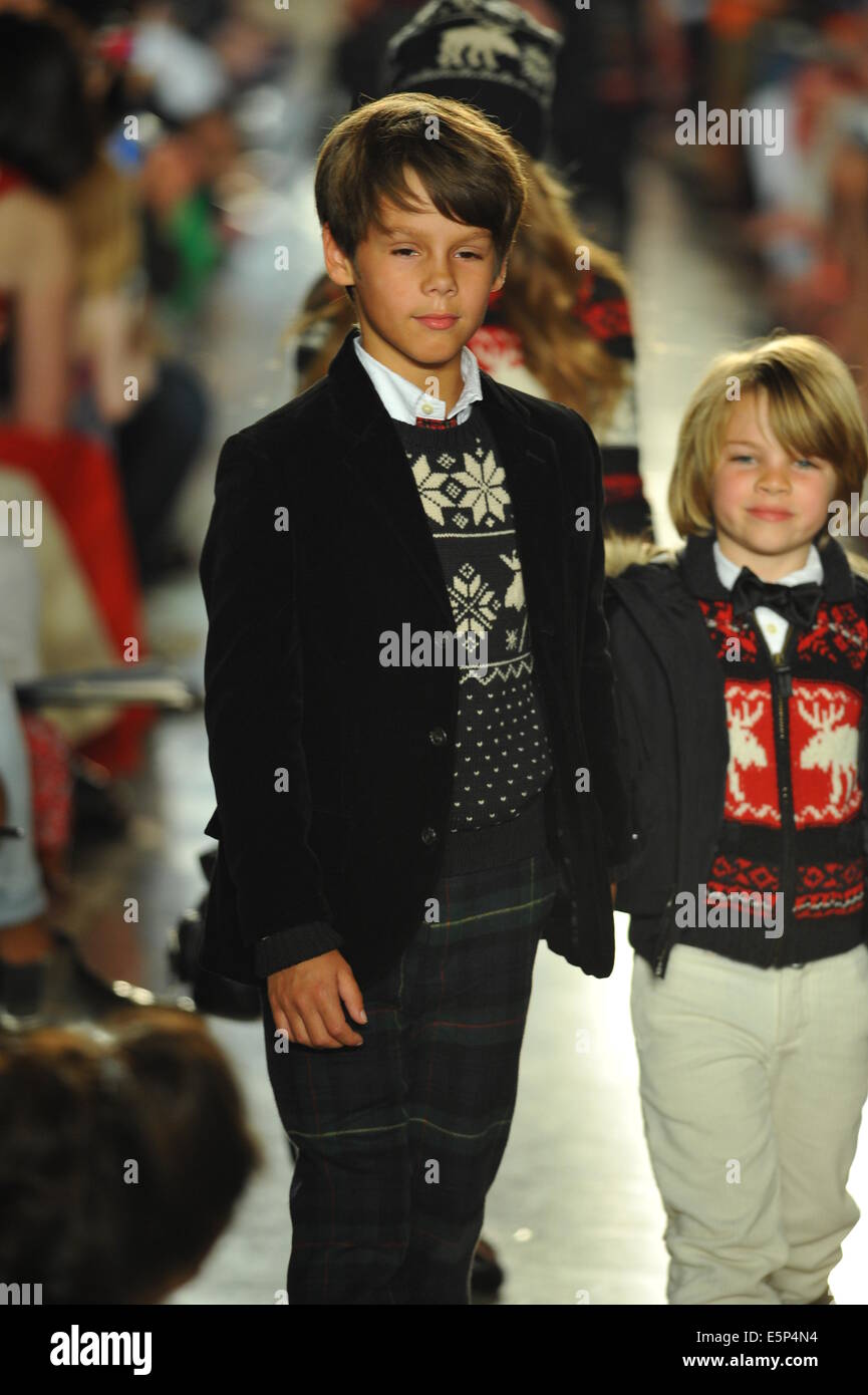 NEW YORK NY MAY 19 Models walk the runway at the Ralph Lauren Fall 14 Children s Fashion Show in Support of Literacy Stock Photo Alamy