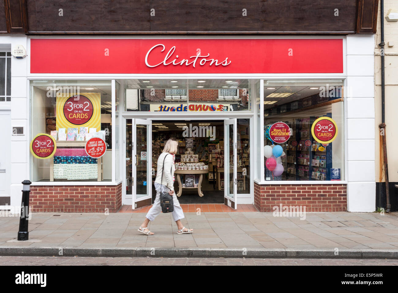 Clinton's Card Shop entrance, Romsey, Hampshire, England, Gb, UK Stock
