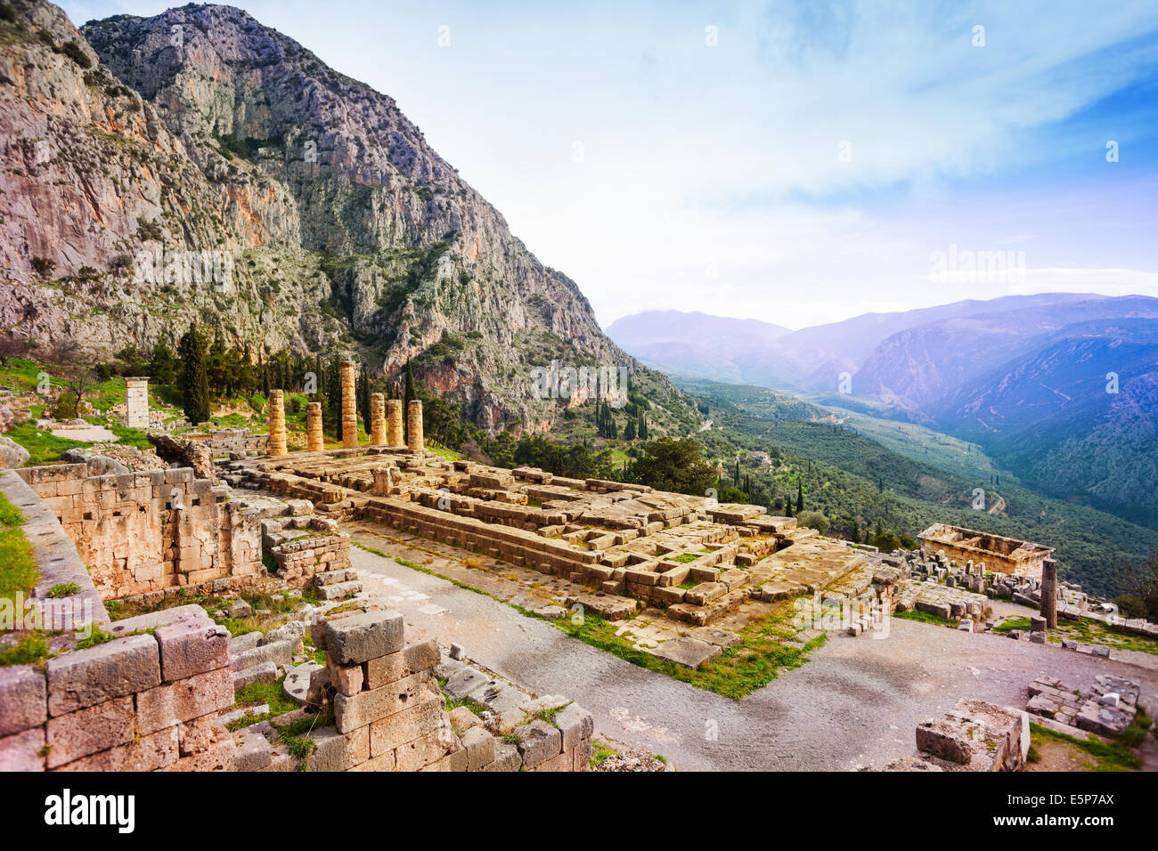 Ancient Apollo temple, Greece Stock Photo