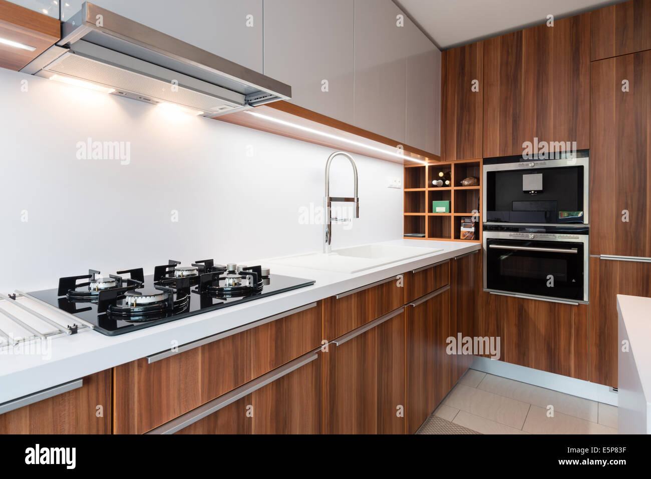 Contemporary kitchen interior in modern house Stock Photo - Alamy