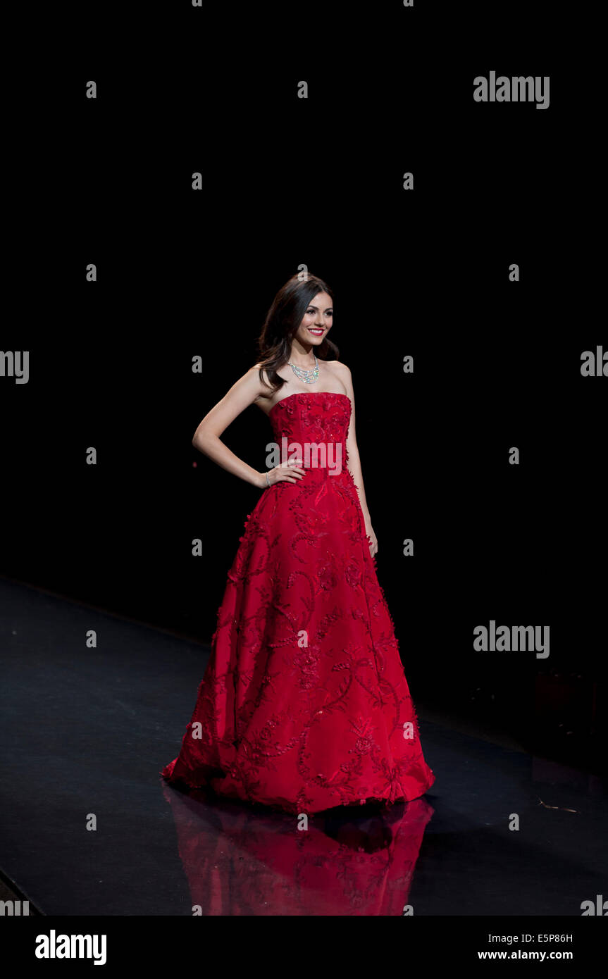 Victoria Justice the Heart's Truth Red Dress Show at Mercedes-Benz Fashion  Week in NYC in February 2014 Stock Photo - Alamy