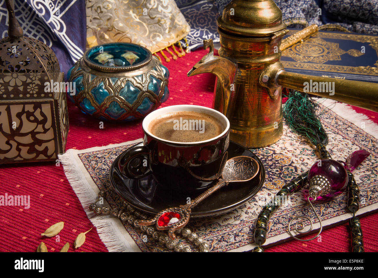 Traditional Arabic coffee served with cardamom seeds Stock Photo Alamy