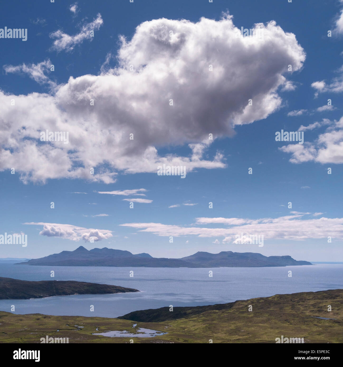 Isle of Rhum as seen from the Isle of Skye in the Inner Hebrides, Scotland, UK Stock Photo