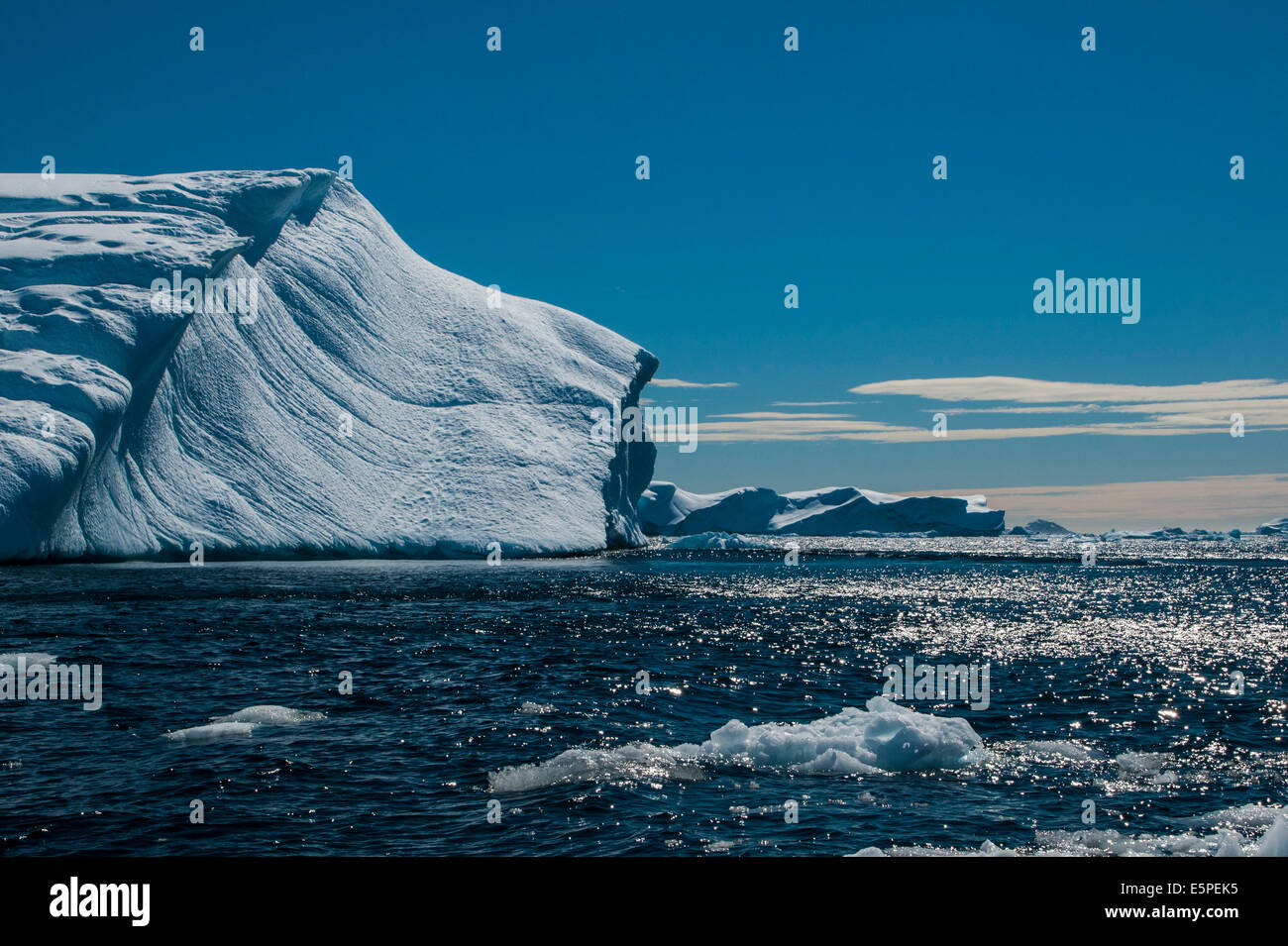 Huge icebergs, Cierva Cove, Chavdar Peninsula, Antarctica Stock Photo