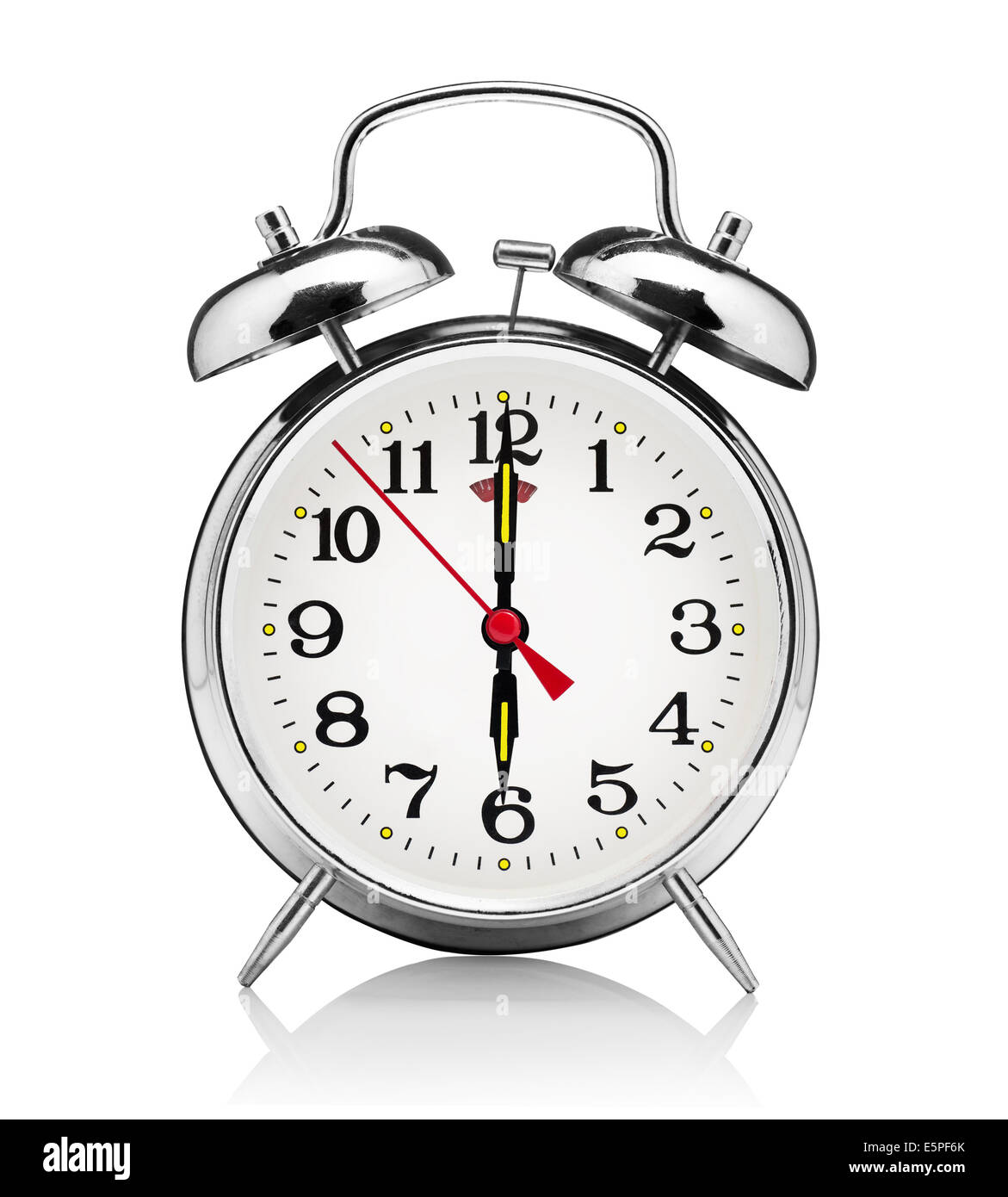 classical alarm clock isolated on white background Stock Photo