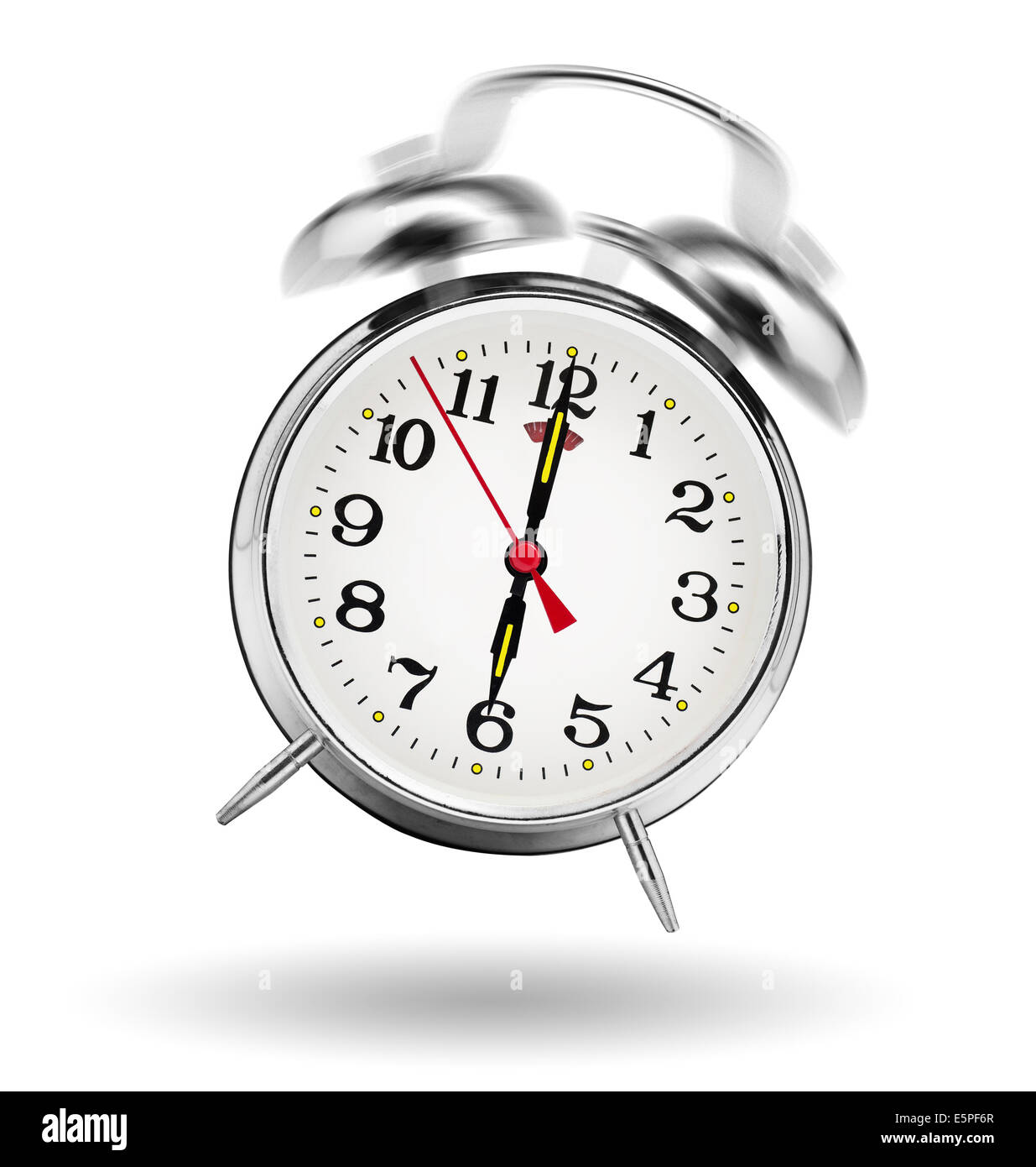 Vector illustration of a cartoon alarm clock ringing Stock Photo - Alamy