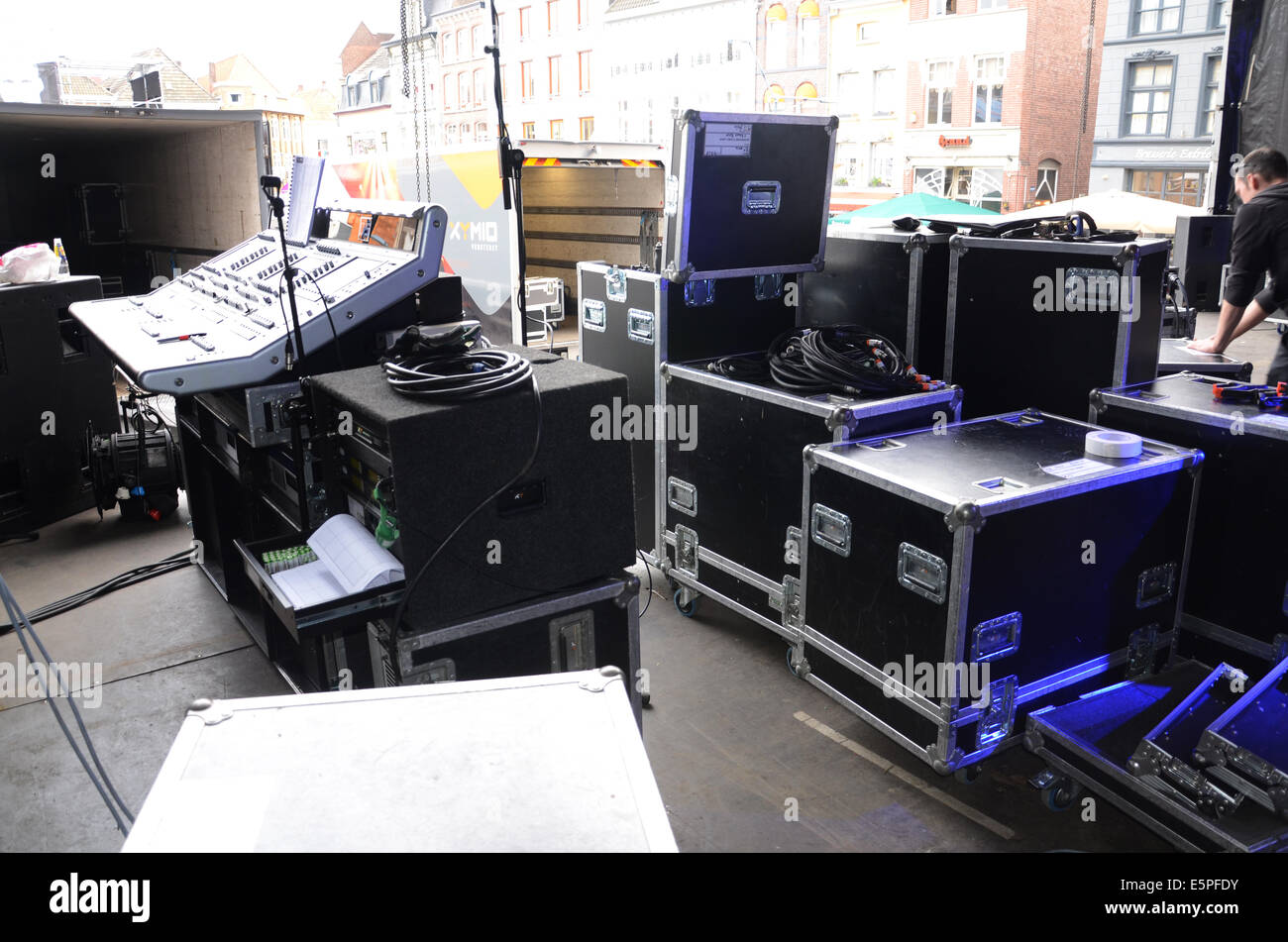 stage equipment at concert Stock Photo