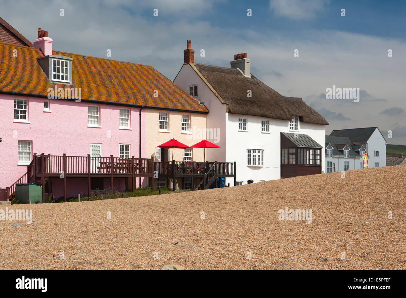 UK England, Dorset, West Bay, colourful seafront houses Stock Photo