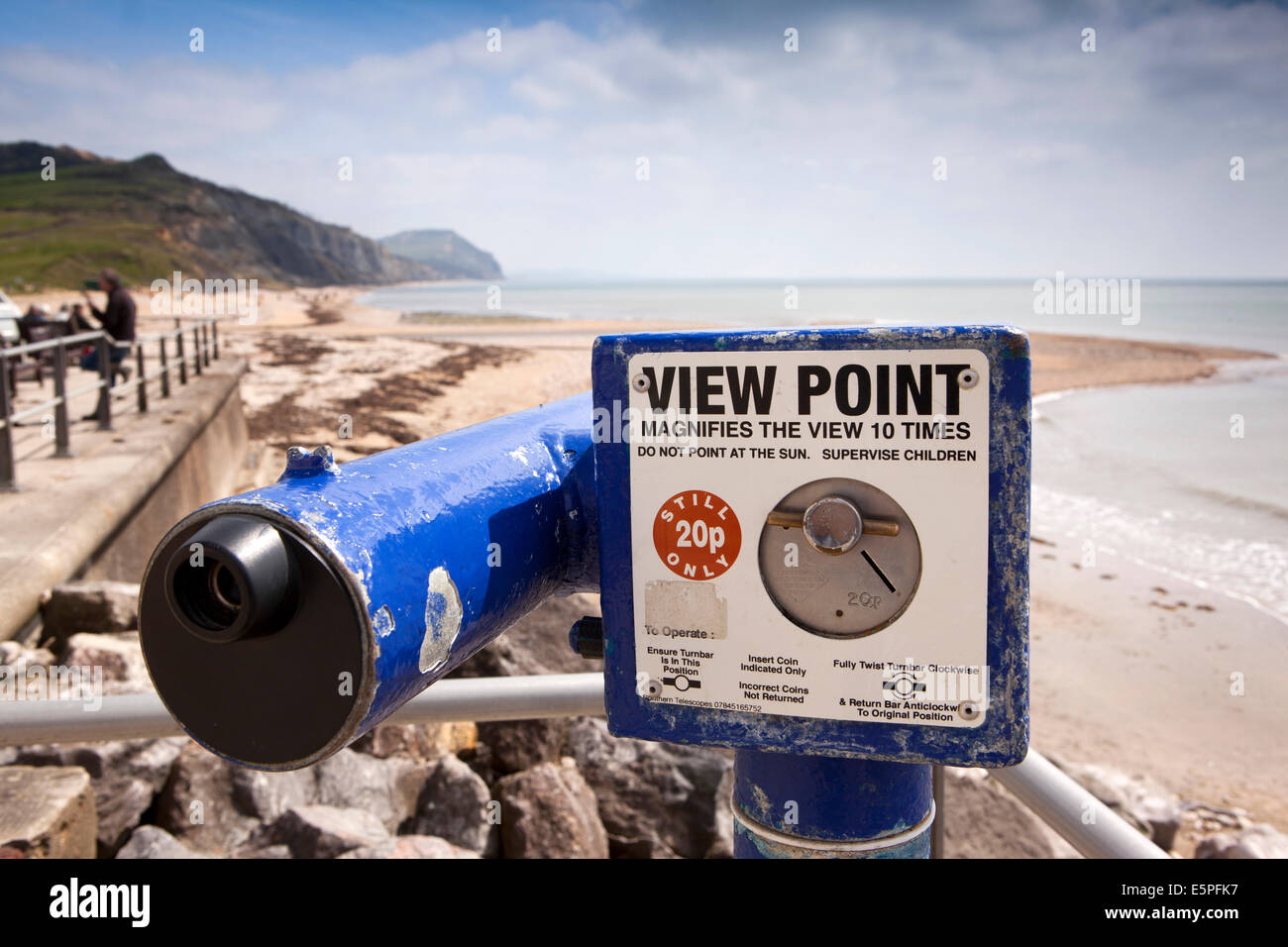 UK England, Dorset, Charmouth, coin operated telescope to view Jurassic Coast Stock Photo