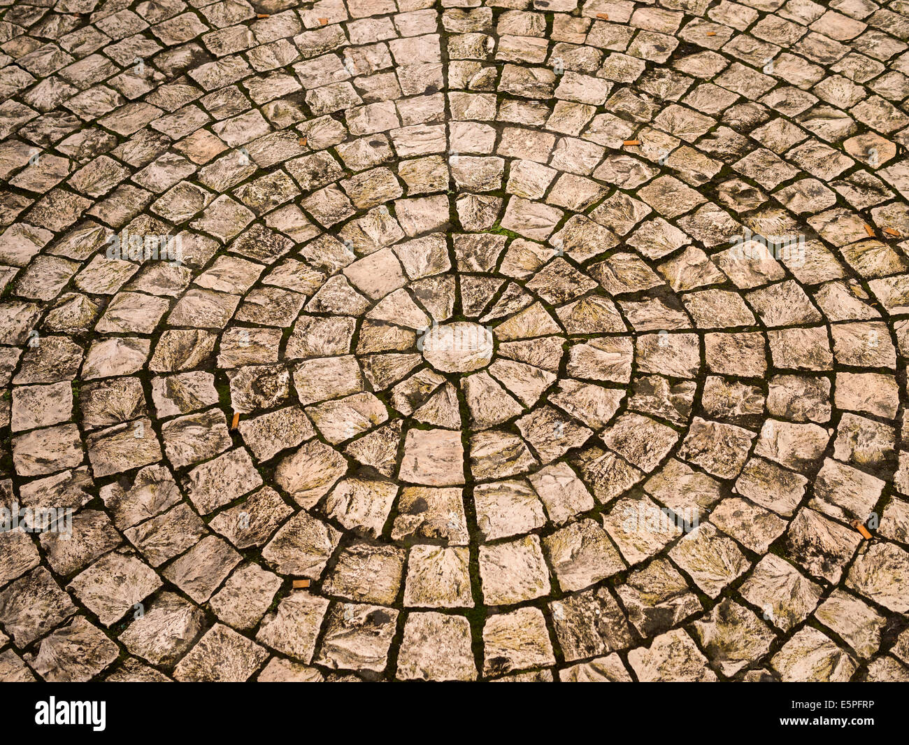 Street pavement mosaic tile,architecture detail, Ponta Delgada town, S.Miguel Island,the Azores Stock Photo