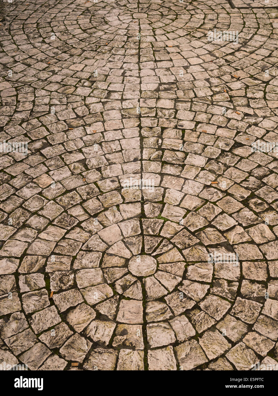 Street pavement mosaic tile,architecture detail, Ponta Delgada town, S.Miguel Island,the Azores Stock Photo