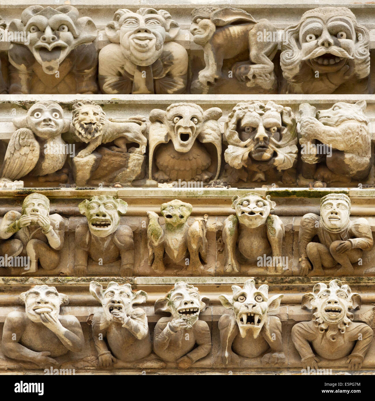 Grotesque Gargoyles At York Minster North Yorkshire England Stock 