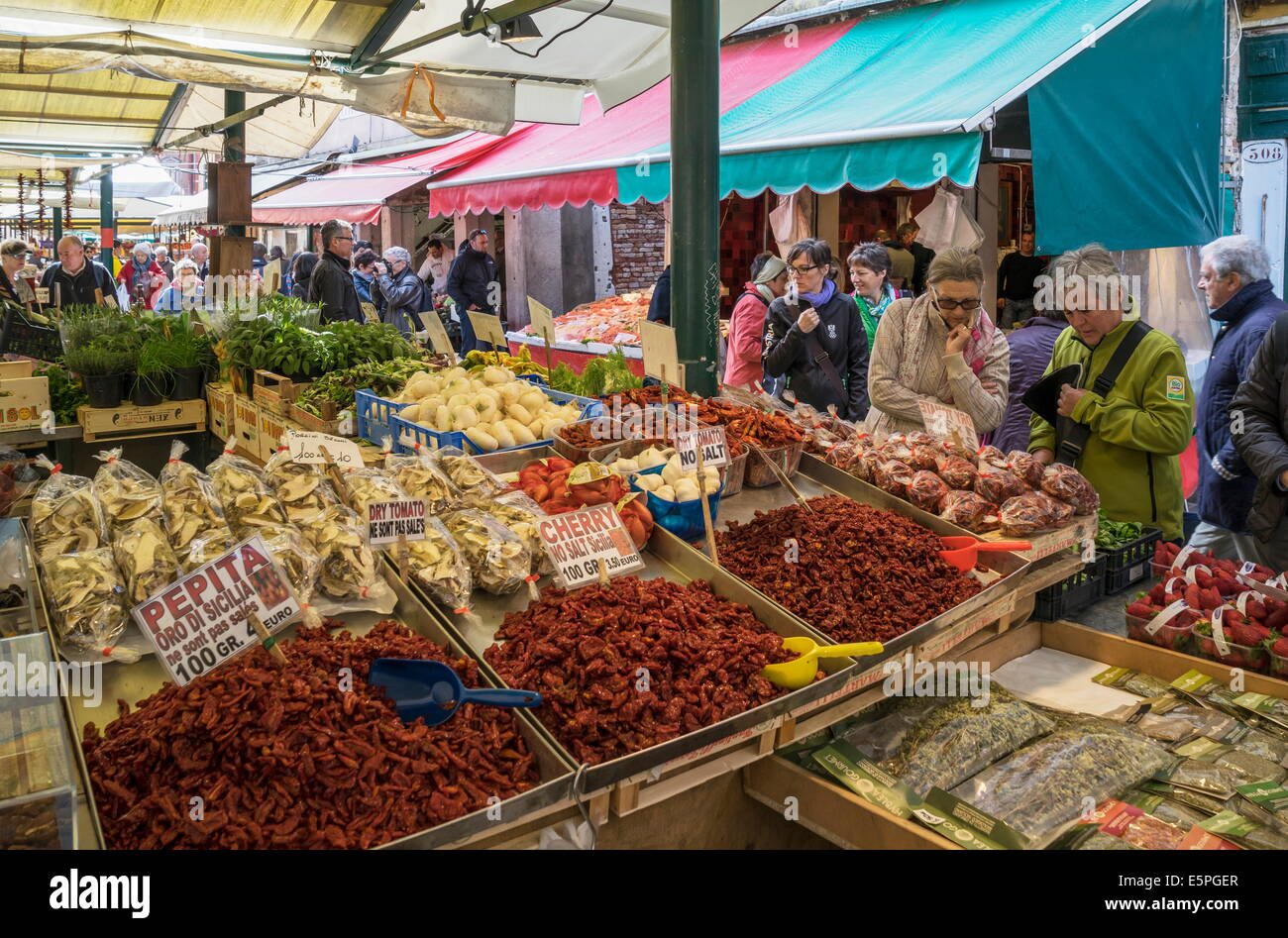 Market stall, Venice, Veneto, Italy, Europe Stock Photo