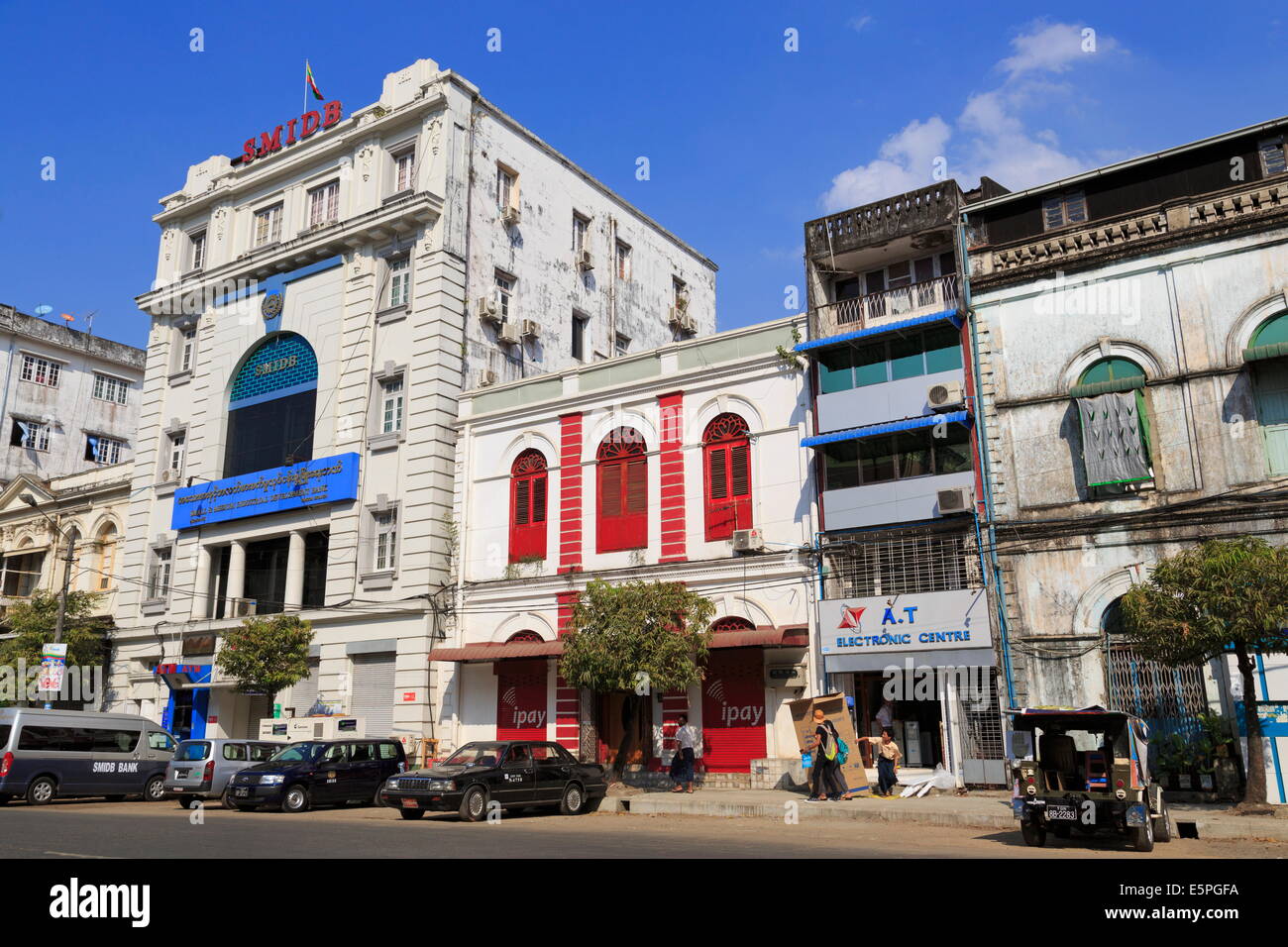 Pansodan Street, Yangon (Rangoon), Myanmar (Burma), Asia Stock Photo