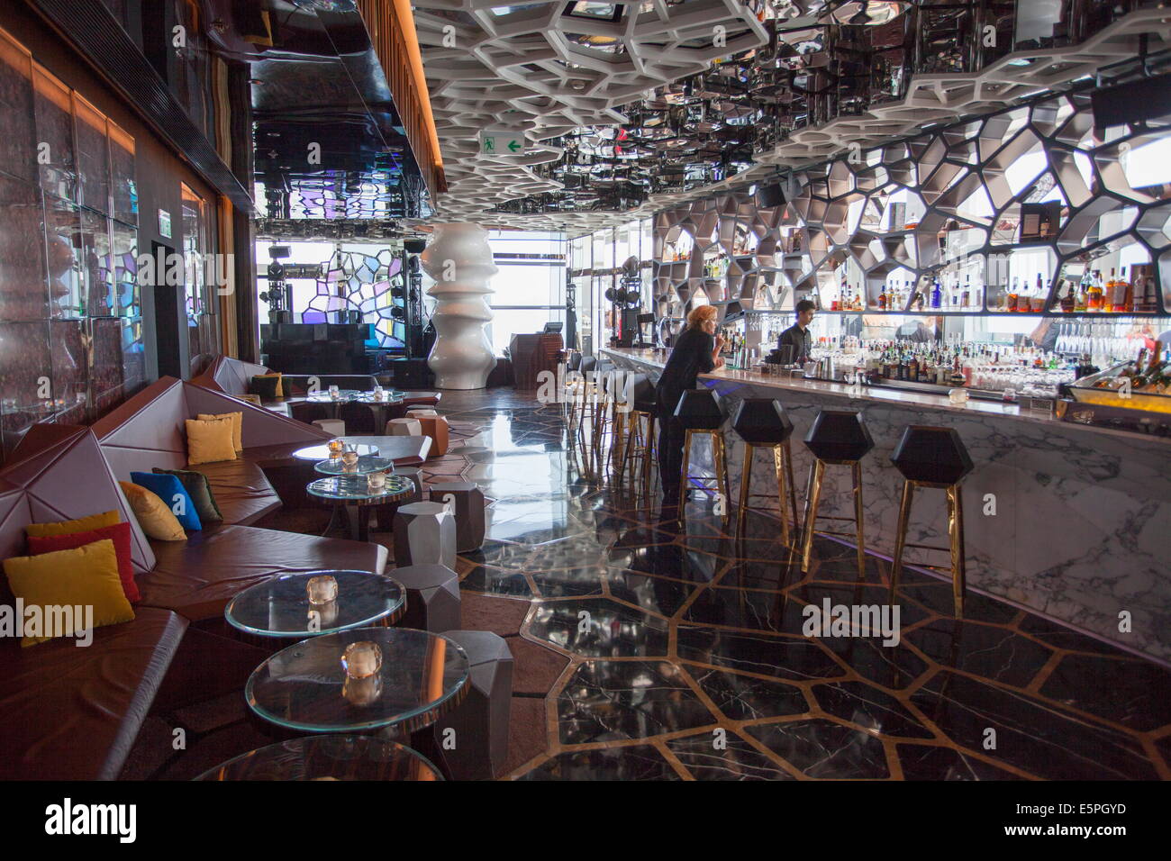 Ozone bar (highest in the world) in Ritz Carlton inside ICC, Kowloon, Hong Kong, China, Asia Stock Photo